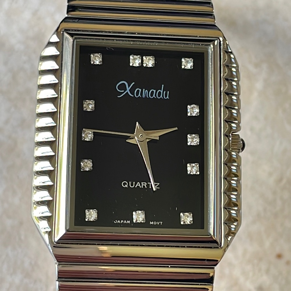 Xanadu men battery bracelet band stainless steel w/stone